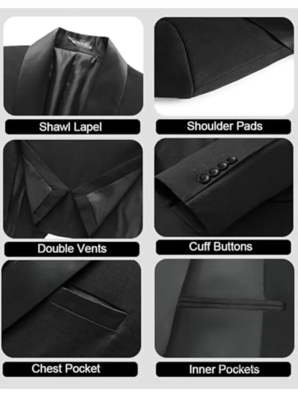 Men's Shawl Lapel Tuxedo 2 Piece Set with Bow Tie, One Button, Satin Lapel,